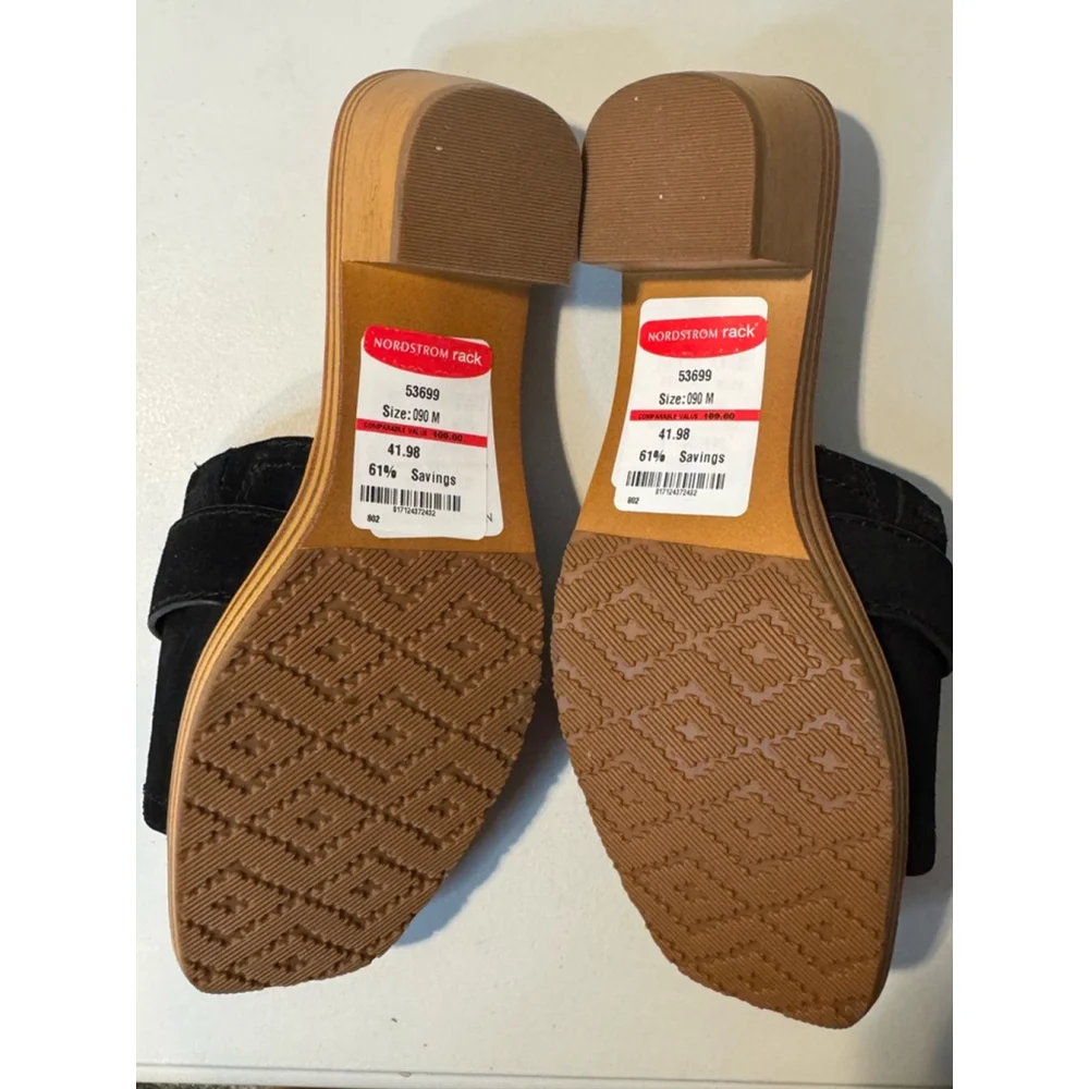 Zodiac Black Leather Heeled Sandals Size 9
